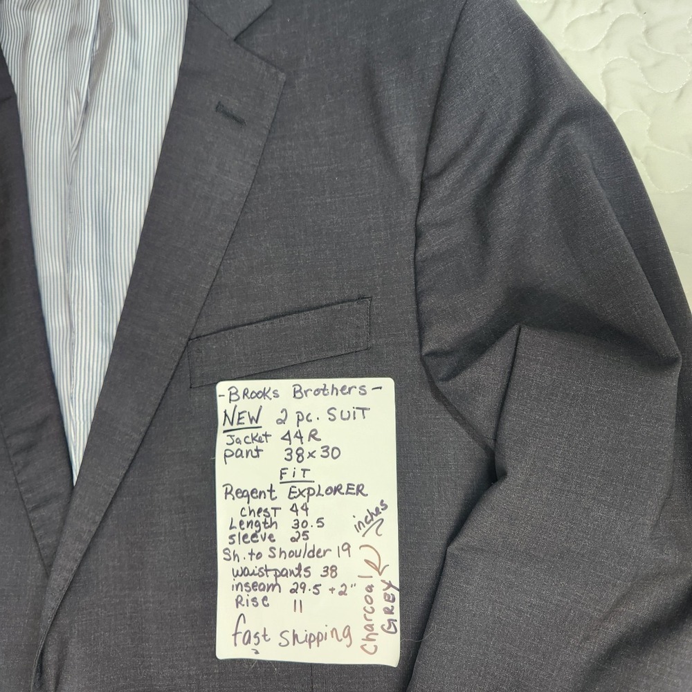 42 Brooks Brothers Grey Suit 38x30 Pants 2 Pc Regent Stretch lightweigh NEW $700
